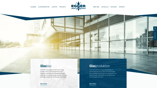 Website Screenshot: Egger Glas Isolier und Sicherheitserzeugung GmbH. - EGGER Glas | Isolier- und Sicherheitsglas, Glasbau und Glasproduktion - Date: 2023-06-22 15:00:20