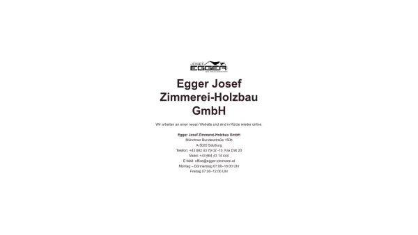 Website Screenshot: Josef Zimmerei Egger Salzburg - Date: 2023-06-14 10:39:34