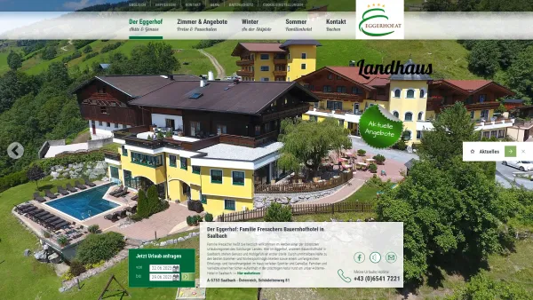 Website Screenshot: Pension Eggerhof - Eggerhof: Familie Fresachers Bauernhofhotel in Saalbach - Date: 2023-06-22 15:00:20