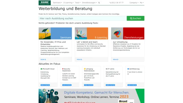 Website Screenshot: EGOS! the education company - Weiterbildung und Beratung - Date: 2023-06-22 15:00:20