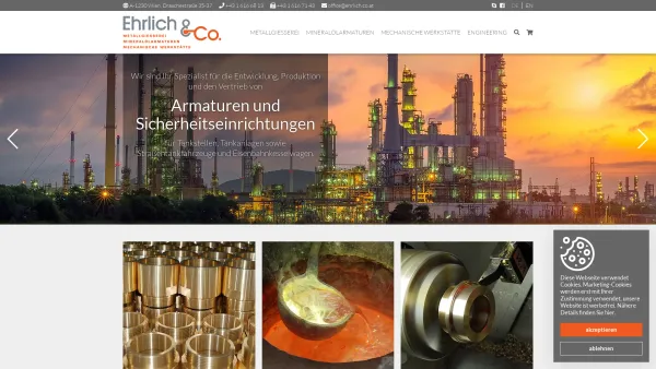 Website Screenshot: Dipl.Ing. Ernst Ehrlich & Co. - Ehrlich & Co - Metallgiesserei - Mineralölarmaturen - Mechanische Werkstätte - Engineering - Date: 2023-06-15 16:02:34