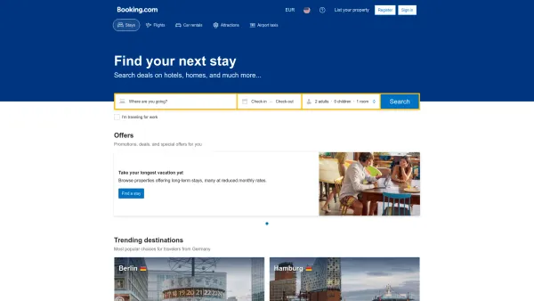 Website Screenshot: Eibl Bau- u. Verputz GmbH - Booking.com | Official site | The best hotels, flights, car rentals & accommodations - Date: 2023-06-22 15:10:52