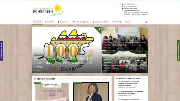 Website Screenshot: Gemeindeamt Marktgemeinde Eichgraben - Marktgemeinde Eichgraben - Date: 2023-06-22 15:10:52