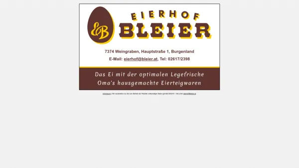 Website Screenshot: Eierhof Bleier - Eierhof Bleier - Date: 2023-06-22 15:10:52