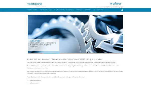 Website Screenshot: Eifeler Unternehmensgruppe - Neue Dimensionen der Oberflächenbeschichtung - Date: 2023-06-22 15:10:52