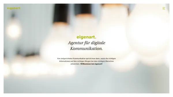 Website Screenshot: eigenart werbegesellschaft - Agentur für digitale Kommunikation | eigenart. - Date: 2023-06-22 15:13:18
