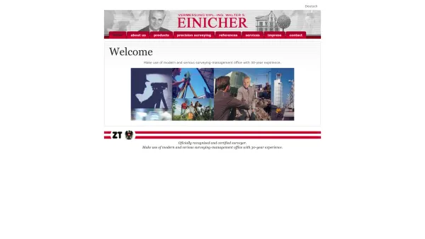 Website Screenshot: einicher - Surveying Einicher - Home - Date: 2023-06-22 15:13:18