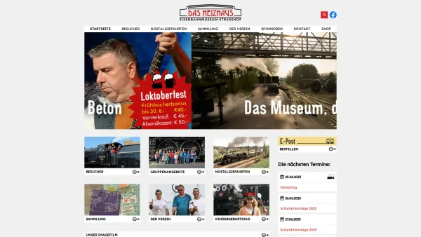 Website Screenshot: Eisenbahnmuseum Strasshof - Startseite - Eisenbahnmuseum "Das Heizhaus" Strasshof - Date: 2023-06-22 15:13:18