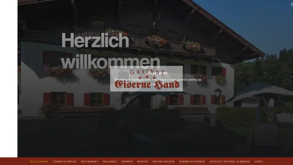 Website Screenshot: Gasthof Hotel Eiserne Hand - Willkommen - Gasthof Hotel Eiserne Hand*** in Fieberbrunn - Tirol - Date: 2023-06-22 15:13:18