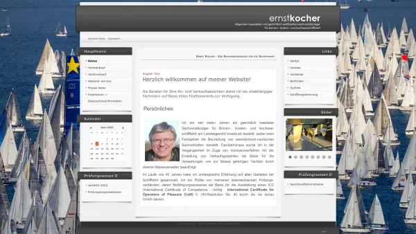 Website Screenshot: Ernst Kocher - Ernst Kocher - Ihr Sachverständiger für die Schifffahrt - Date: 2023-06-15 16:02:34