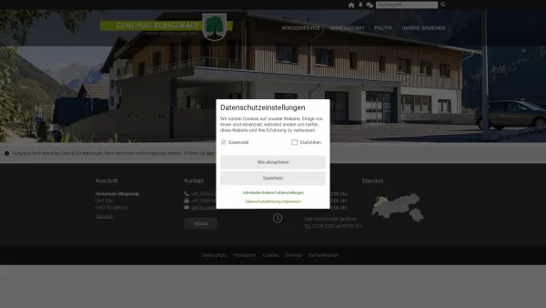 Website Screenshot: Gemeindeamt Gemeinde Elbigenalp - Elbigenalp - Zentrum - Date: 2023-06-22 15:00:21
