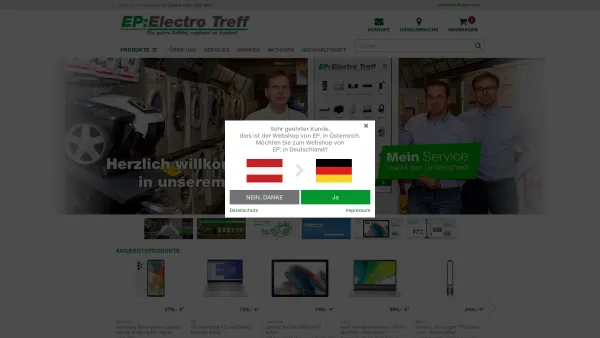 Website Screenshot: Electro Treff GesmbH Preis Eck Elektroartikel 1200 Wien - EP: Über 100 Elektrofachhändler in Österreich - Date: 2023-06-22 15:00:21