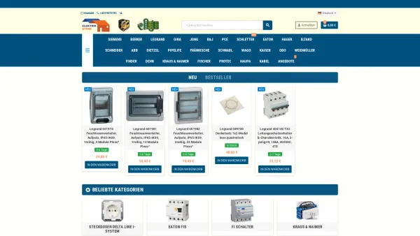 Website Screenshot: Elektrik Store - Elektrik Store - Elektromaterial Wien - Date: 2023-06-22 15:00:21