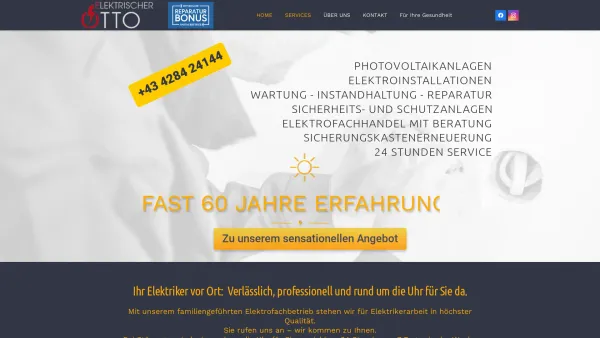 Website Screenshot: Elektrischer Otto Hohenwarter GesmbH - Elektrischer Otto > Elektriker im Gailtal - Date: 2023-06-14 10:39:37
