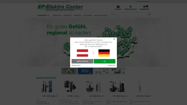 Website Screenshot: Elektro Center - EP: Über 100 Elektrofachhändler in Österreich - Date: 2023-06-15 16:02:34