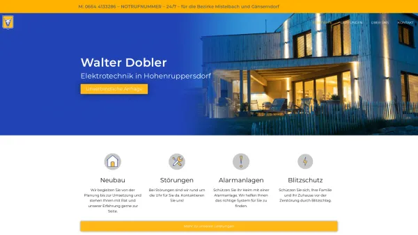 Website Screenshot: Walter Dobler Elektroinstallationen KG - Elektro-Dobler | eine neue Seite von Digital-Now - Date: 2023-06-22 15:00:21