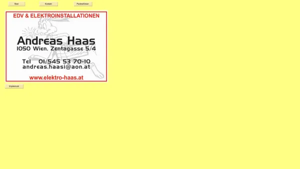 Website Screenshot: Andreas Haas - EDV & Elektroinstallationen - elektro-haas/index - Date: 2023-06-22 15:00:21
