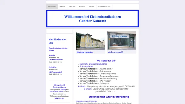 Website Screenshot: Elektroinstallationen - Elektroinstallationen Günther Kainrath - Startseite - Date: 2023-06-22 15:13:18