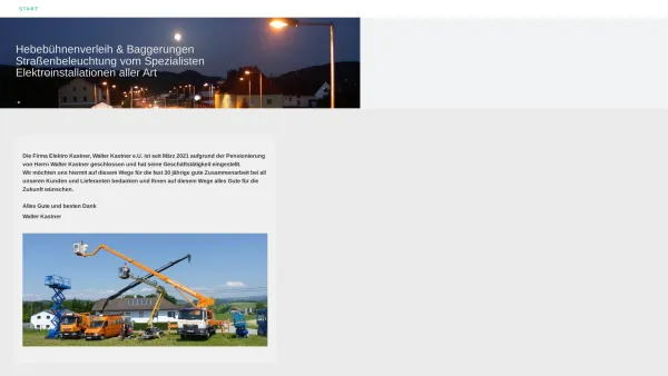 Website Screenshot: Elektro Kastner - Start - Elektro Kastner - Hebebühnenverleih & Baggerungen - Date: 2023-06-15 16:02:34