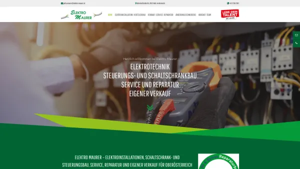 Website Screenshot: Elektroinstallationen Elektro Maurer Oberösterreich) - Elektriker Wels | Linz | Steyr - Elektro Maurer - Date: 2023-06-22 15:13:18