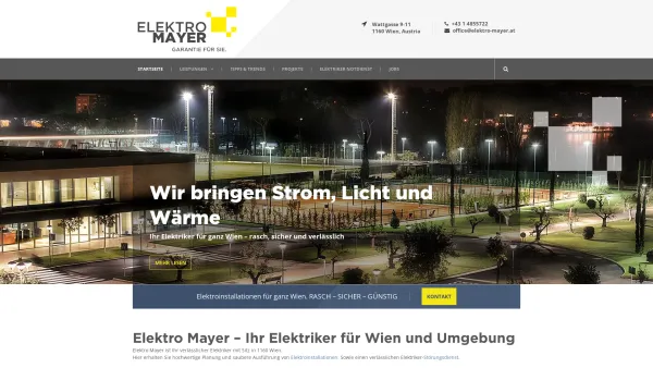 Website Screenshot: Ing. Rudolf www.elektro-mayer.at - Elektro Mayer | Ihr Elektriker in Wien | rasch, sicher, verlässlich - Date: 2023-06-15 16:02:34