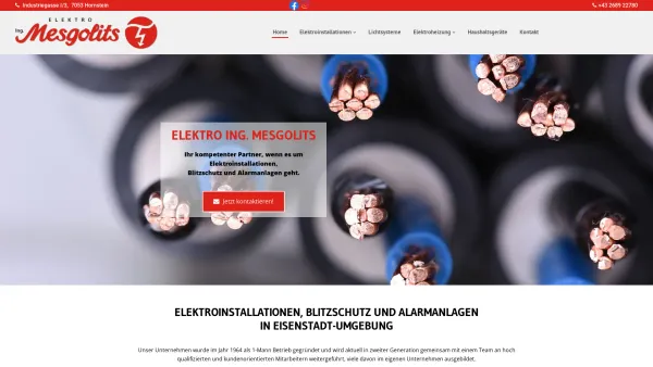 Website Screenshot: Ing. Mesgolits Elektroinstallationen Handelsgesellschaft Elektro Mesgolits - Home - Ing. Elektro Mesgolits - Date: 2023-06-22 15:13:18
