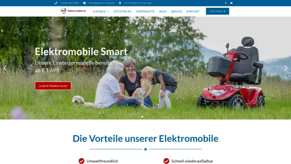 Website Screenshot: Mobilitätsbedarf-Mayer GmbH - Top 10 Elektromobile günstig vom Spezialisten | Elektro-Mobile.at - Date: 2023-06-15 16:02:34