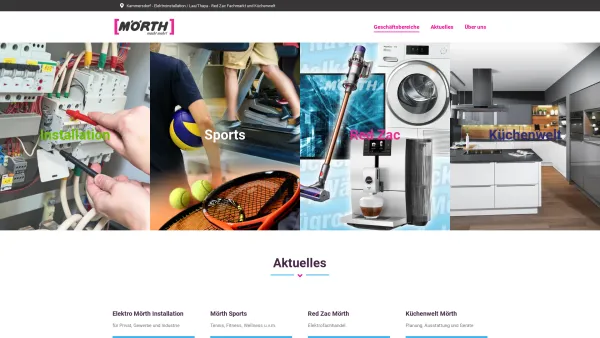 Website Screenshot: Elektro Mörth Gesellschaft m.b.H. - Elektro Installation, Red Zac, Küchenwelt, Sports | Elektro Mörth GmbH - Date: 2023-06-22 15:13:18