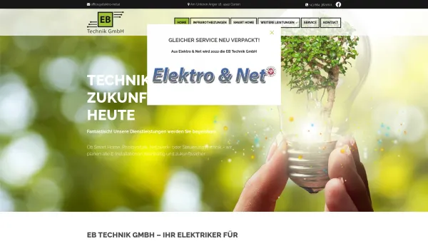 Website Screenshot: Elektro & Net - Ihr Elektriker in den Regionen Ried, Braunau und Schärding - Date: 2023-06-22 15:13:18