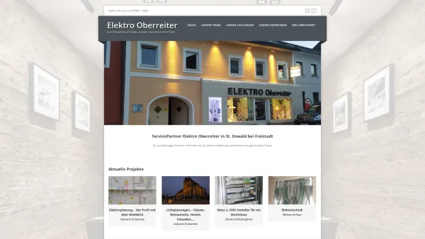 Website Screenshot: Elektro Oberreiter - Elektro Oberreiter - Elektroinstallationen, Handel und ServicePartner - Date: 2023-06-14 10:39:37