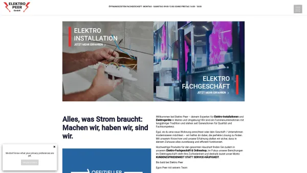 Website Screenshot: Elektro Peer Online-Shop - Elektro Peer - Elektro-Installation & RedZac Elektro Fachhandel in Tirol - Date: 2023-06-26 10:26:16