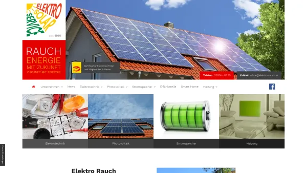 Website Screenshot: Elektrotechnik Rauch - Photovoltaik- und Solaranlagen in Kirchberg am Walde - Date: 2023-06-14 10:39:37