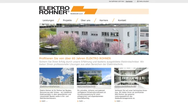 Website Screenshot: Elektro Rohner GesmbH - Elektro Rohner GmbH ::: Ihr verlässlicher Partner in Innsbruck, Tirol - Date: 2023-06-15 16:02:34