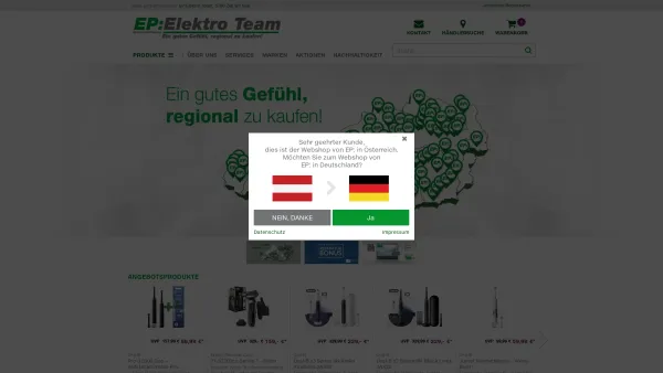 Website Screenshot: ELEKTRO TEAM - EP: Über 100 Elektrofachhändler in Österreich - Date: 2023-06-15 16:02:34