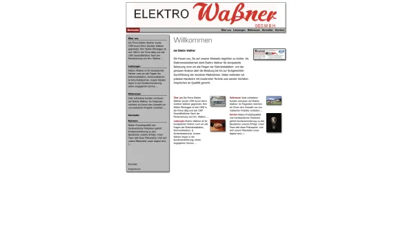 Website Screenshot: bei elektro-wassner.at - Willkommen - Date: 2023-06-22 15:10:53