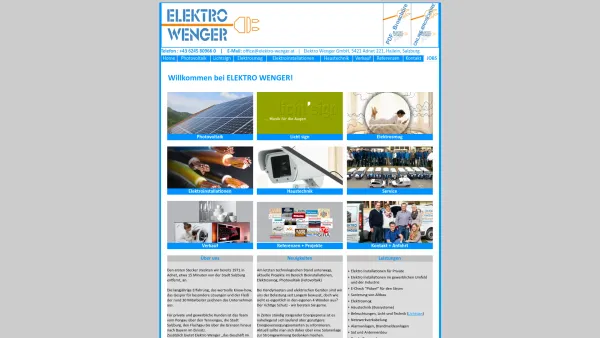 Website Screenshot: Elektro Wenger - Elektriker Adnet, Salzburg - Elektro Wenger GmbH - Date: 2023-06-22 15:10:53