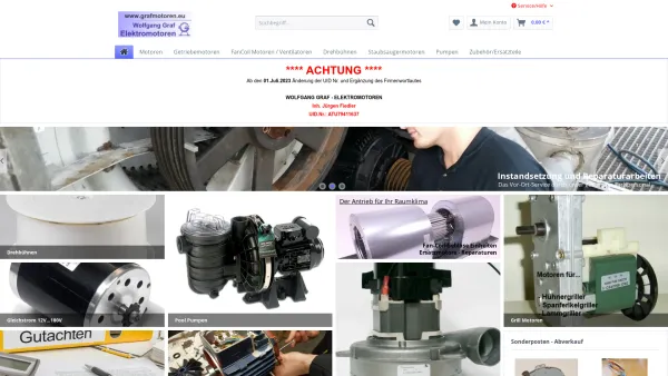 Website Screenshot: Wolfgang Graf - Elektromotoren - Elektromotoren | grafmotoren.eu - Date: 2023-06-22 15:10:53