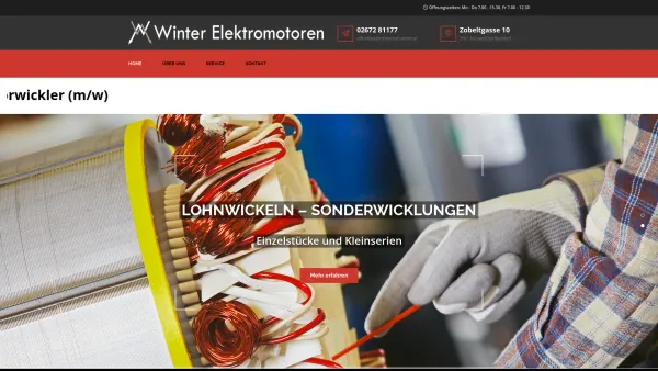 Website Screenshot: ELEKTRO-MASCHINENBAU Helmut Winter GmbH - Winter Elektromotoren GmbH - Date: 2023-06-14 10:47:27