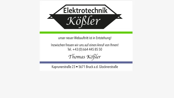 Website Screenshot: Elektrotechnik Thomas Kößler Bruck Index - Date: 2023-06-22 15:10:53