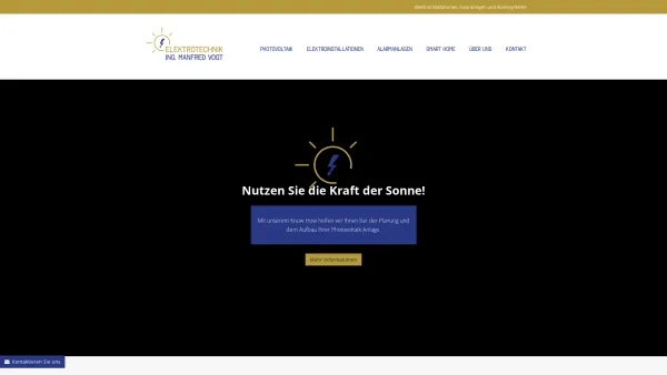 Website Screenshot: Ing. Manfred Vogt Elektrotechnik - Elektroinstallationen für Haus und Betrieb - Elektrotechnik Vogt - Date: 2023-06-26 10:26:16