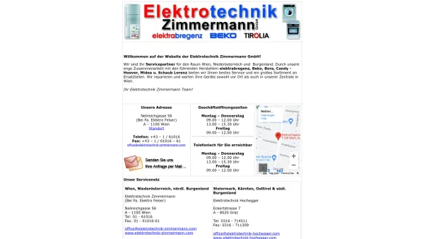 Website Screenshot: Elektrotechnik Zimmermann - Elektrotechnik Zimmermann GmbH - Date: 2023-06-14 10:38:13