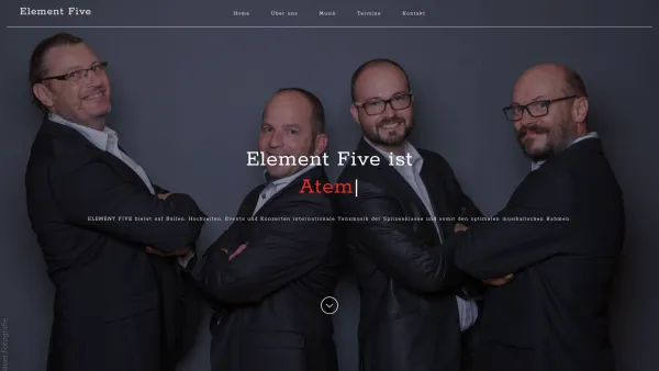 Website Screenshot: element five - Element Five | Band & Quartett - Date: 2023-06-22 15:10:53