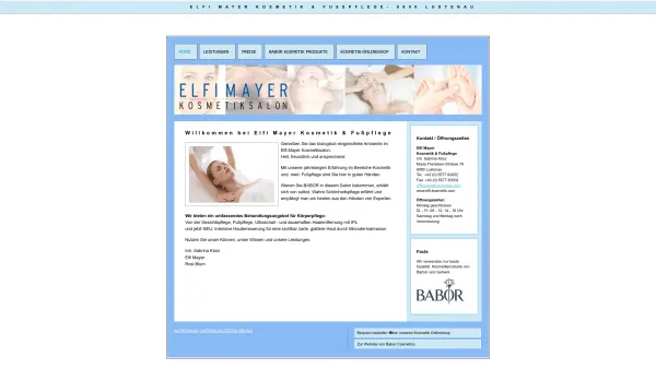 Website Screenshot: Elfi Mayer Kosmetik - Elfi Mayer Kosmetik & Fusspflege, Babor Produkte - Date: 2023-06-22 15:00:21