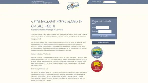 Website Screenshot: Andrea Urlaub am Wörthersee - 4 STAR WELLNESS HOTEL ELISABETH ON LAKE WÖRTH | Hotel Elisabeth - Date: 2023-06-22 15:00:21