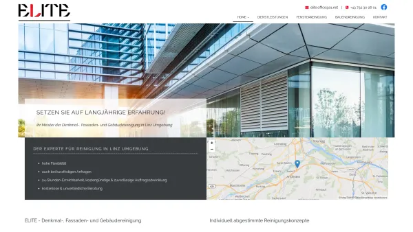 Website Screenshot: ELITE Denkmal-, Fassaden u Gebäudereinigung e.U. - Elite Gebäudereinigung - der Spezialist für Reinigung in Linz Umgebung - Date: 2023-06-15 16:02:34