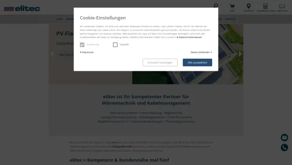 Website Screenshot: Elitec Handels GesmbH Ihr Partner Sachen Elektroinstallationen! - elitec Infrarotheizung, Wärmetechnik und Kabelmanagement - Date: 2023-06-22 15:00:21