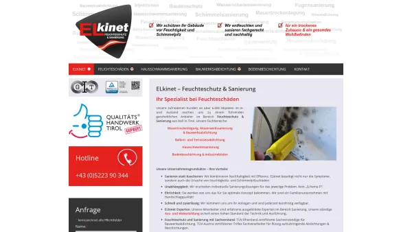 Website Screenshot: ELkinet Feuchteschutz, Sanierung & Bodenbeschichtung - Feuchteschutz, Sanierung & Bodenbeschichtung - ELkinet - Date: 2023-06-22 15:00:21