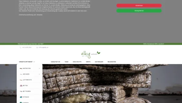 Website Screenshot: Elky Unterkärntner Matratzenfabrik - Home - Date: 2023-06-14 10:47:27
