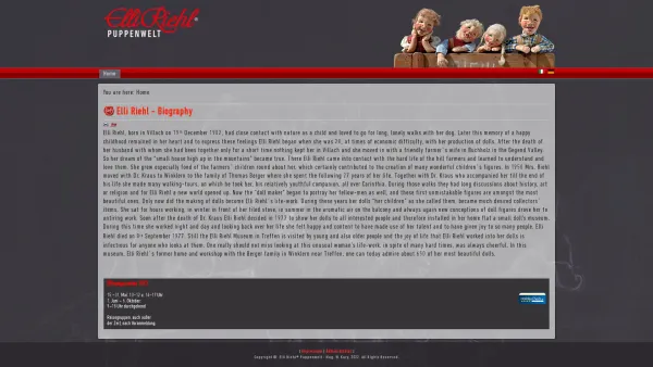Website Screenshot: Riehls Elli der Puppenwelt - Home - Date: 2023-06-22 15:00:21
