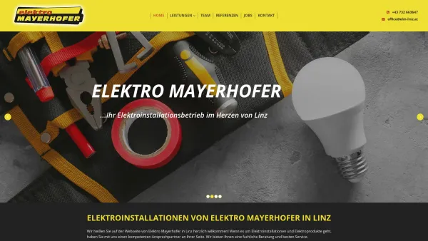 Website Screenshot: Elektro H. Mayerhofer GesmbH - HOME | Elektro Mayerhofer in Linz - Date: 2023-06-22 15:00:21